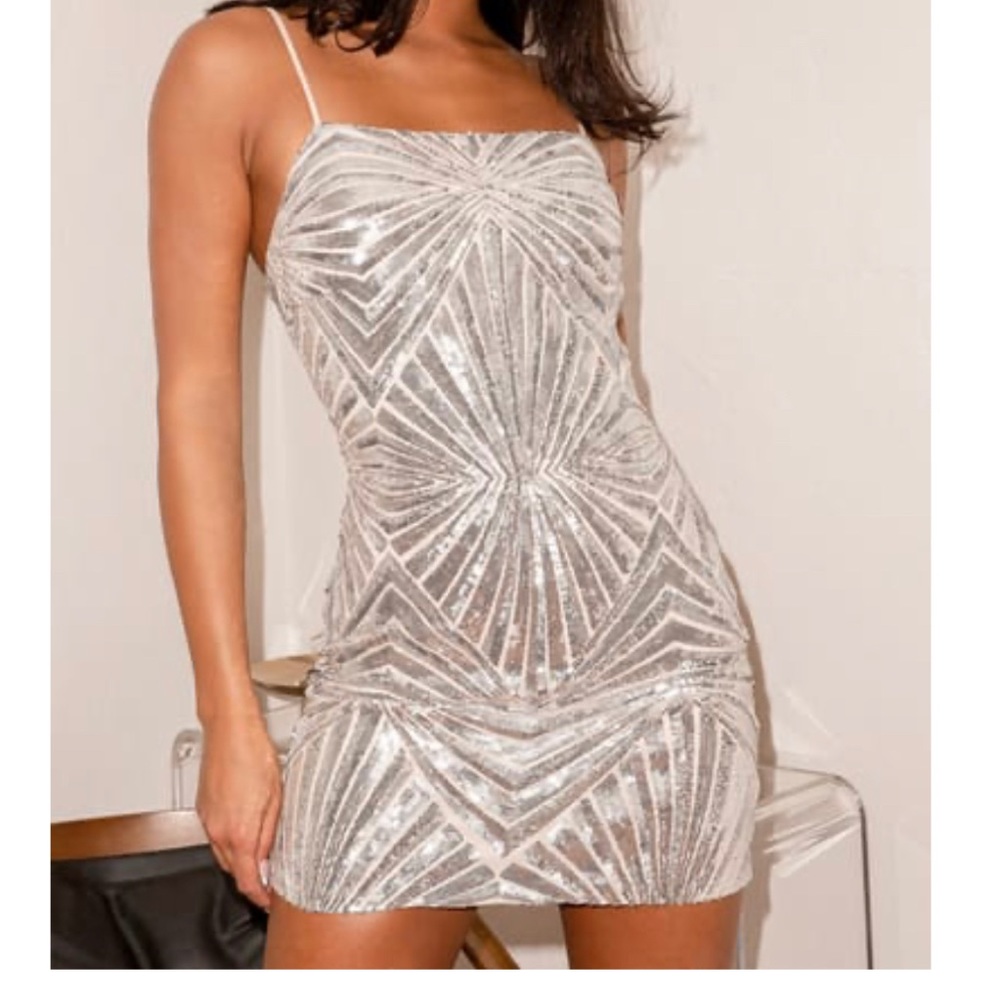 Lulus Silver Homecoming dress